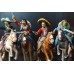 мексиканцы бандиты на конях Weston Toys 54-60мм цветные
