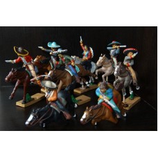 мексиканцы бандиты на конях Weston Toys 54-60мм цветные