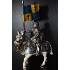 рыцарь с флагом на коне SCHLEICH 90-100мм ФРГ