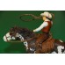 КОВБОЙ З ЛАСО-АРКАНОМ на коні SCHLEICH 90-100мм ФРН ФРГ